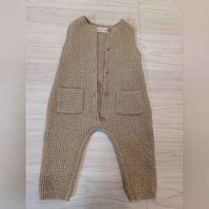 Zara Beige Knit Baby Romper
